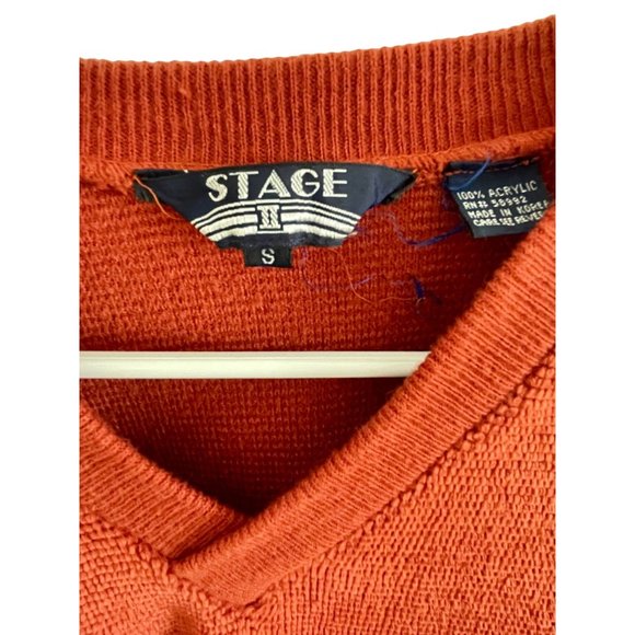 Vintage Stage 70s/80s Mens V-Neck Terry Cloth Sweatshirt - Picture 2 of 4